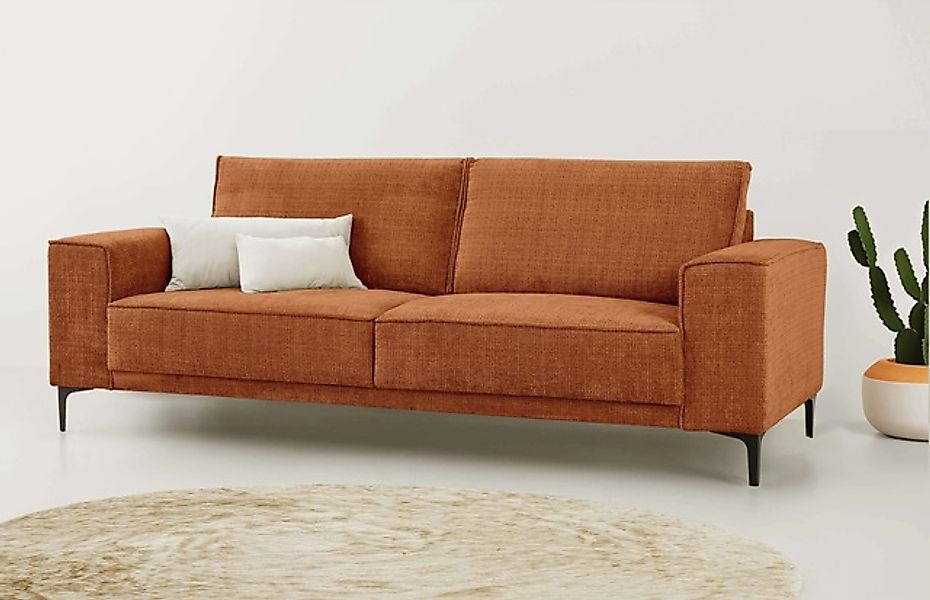 Places of Style 3-Sitzer »3er Sofa Oland, Struktur, Flachgewebe, Luxus-Micr günstig online kaufen
