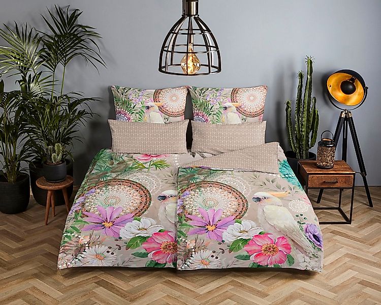 hip Wendebettwäsche "Indah" 2 Stk. Mako-Satin, 135x200, Reißverschluss, Wen günstig online kaufen