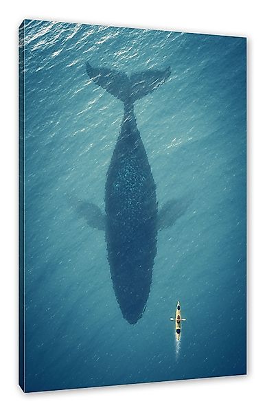 Pixxprint Leinwandbild Riesiger Wal Schatten, Riesiger günstig online kaufen