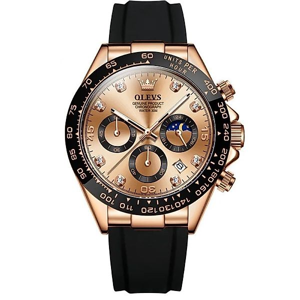 OLEVS Quarzuhr Herrenuhr Chronograph mit Silikonarmband günstig online kaufen