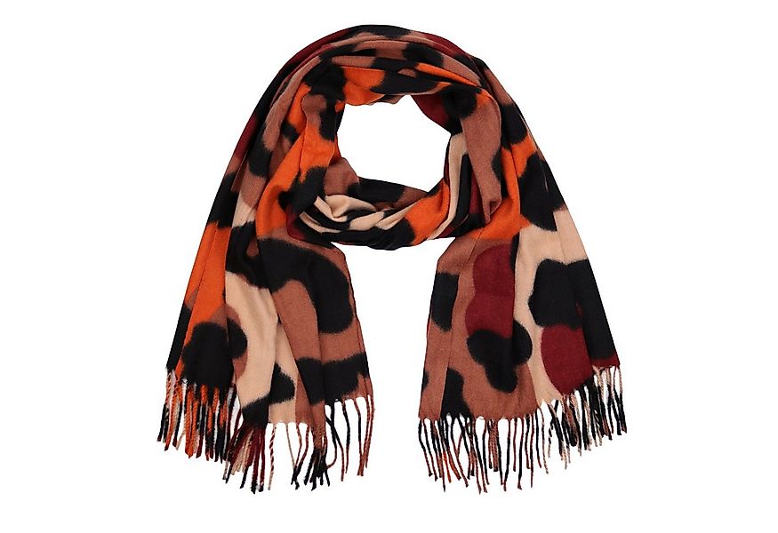 MIRROSI Modeschal weicher und warmer Schal Big Leo Muster mit Fransen, 70x1 günstig online kaufen