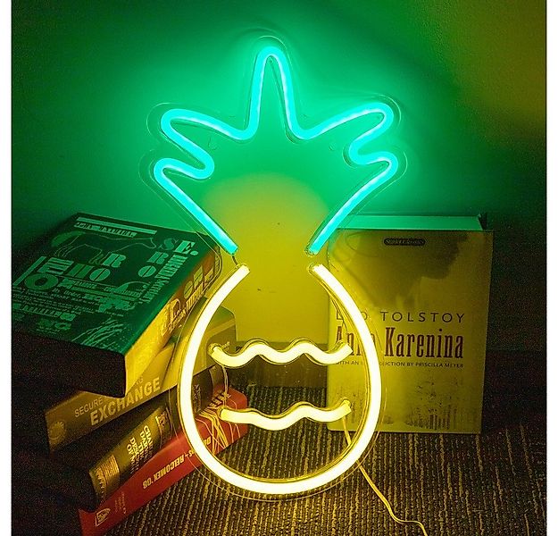 Rosnek LED Dekolicht Neon Lampe,Rose Ananas OPEN Good Vibes,Schlafzimmer Na günstig online kaufen