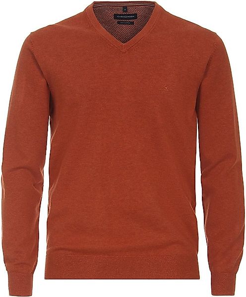 Casa Moda Pullover V-Ausschnitt Orange - Größe 5XL günstig online kaufen