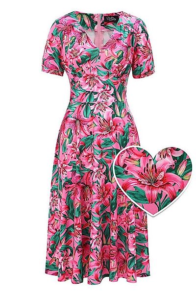 Dolly and Dotty A-Linien-Kleid Julia Pink Lily Vintage Retro Rockabilly 50e günstig online kaufen