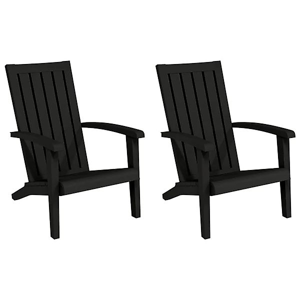 vidaXL Adirondack-Gartenstühle 2 Stk Schwarz Polypropylen 364167 günstig online kaufen