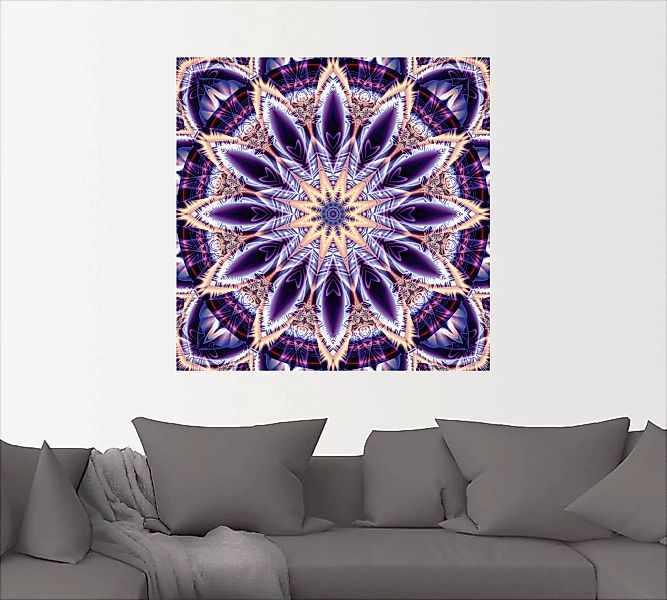 Artland Wandbild "Mandala Stern lila", Muster, (1 St.), als Leinwandbild, W günstig online kaufen