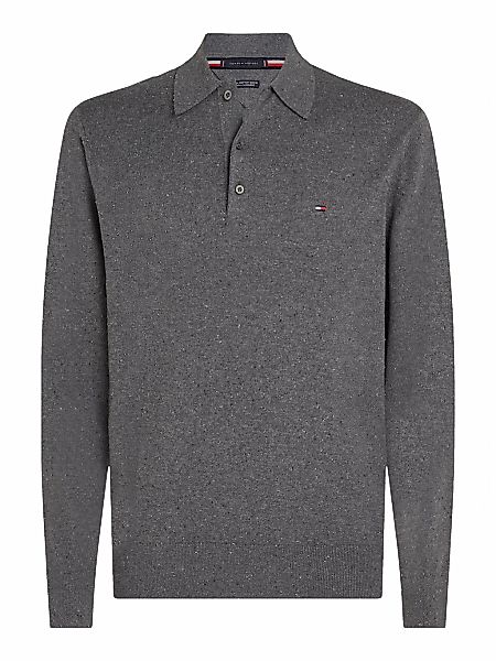 Tommy Hilfiger Polokragenpullover "PIMA ORG CTN CASHMERE LS POLO", Flag-Sti günstig online kaufen