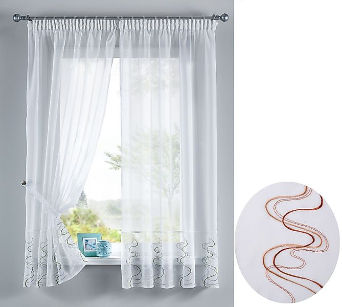 Gardinenbox Gardine, Stangendurchzug (2 St), transparent, günstig online kaufen