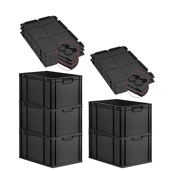 PROREGAL SuperSparSet 5x Eurobox Nextgen Grip Mit Scharnierdeckel Und Schwa günstig online kaufen