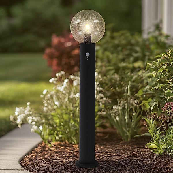 Lindby Wegeleuchte Dangan, klar, 90 cm, Glas, Sensor günstig online kaufen