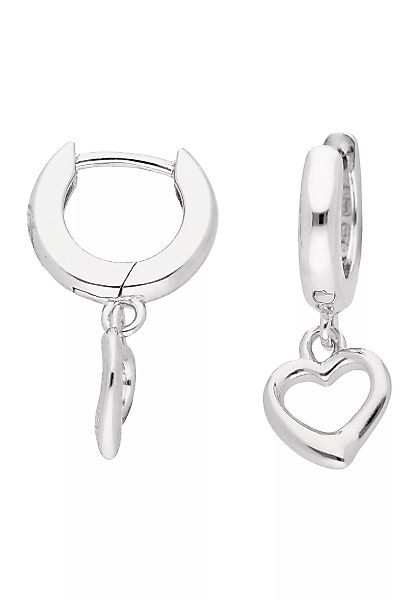 Adelia´s Paar Ohrhänger "925 Silber Ohrringe Creolen Herz Ø 11,8 mm", Silbe günstig online kaufen