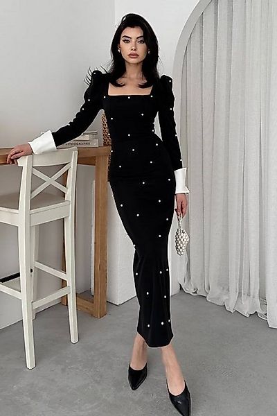 WOMAN VISION Minikleid Maxikleid für Damen, Atlasstoff, quadratischer Aussc günstig online kaufen