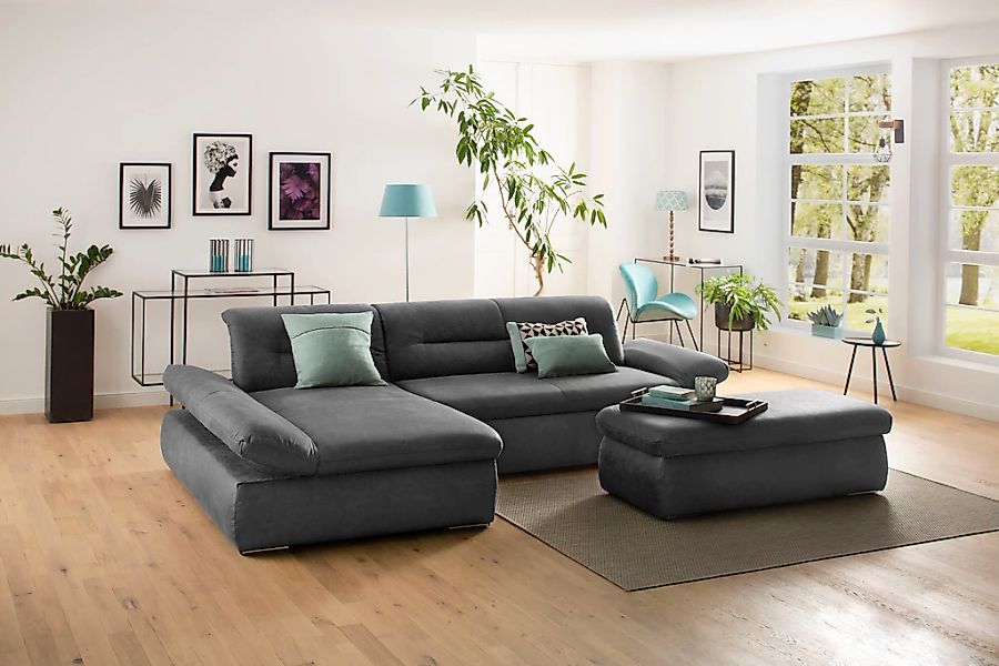 Home affaire Ecksofa "Avesa L-Form" Wahlweise mit Armteilvertsellung und Be günstig online kaufen