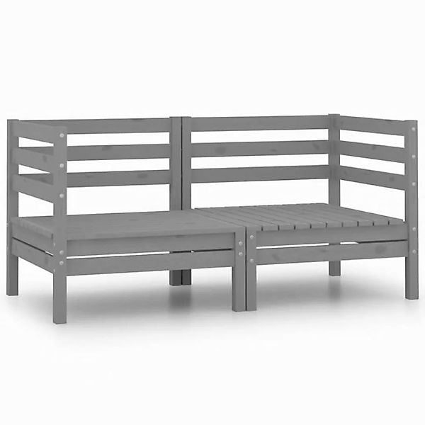 furnicato Ecksofa Garten-Ecksofas 2 Stk. Grau Massivholz Kiefer, 1 Teile günstig online kaufen