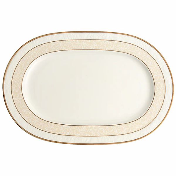 Villeroy & Boch Servierplatte »Servierplatte Ivoire 35 x 24 cm weiß-gold« günstig online kaufen