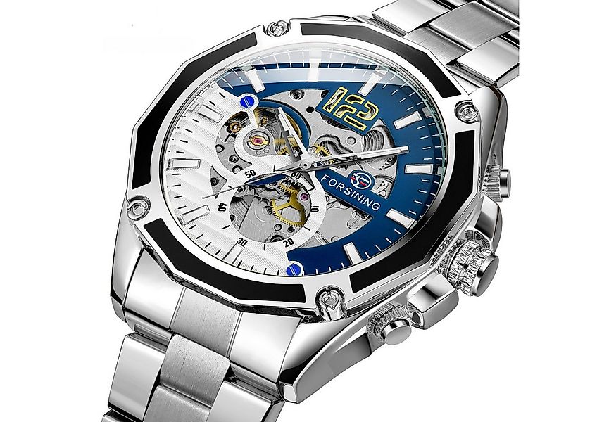 Rötting Design Automatikuhr Herrenuhr Armbanduhr Marke Forsining Skelett bl günstig online kaufen