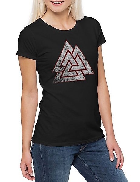 Urban Backwoods Print-Shirt Wotan Knoten Knot Symbol Damen T-Shirt Wotanskn günstig online kaufen