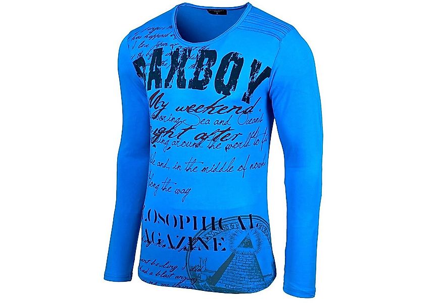 Baxboy Longshirt BAXBOY Herren Langarmshirt Oil Wash Verwaschen Stretch Obe günstig online kaufen
