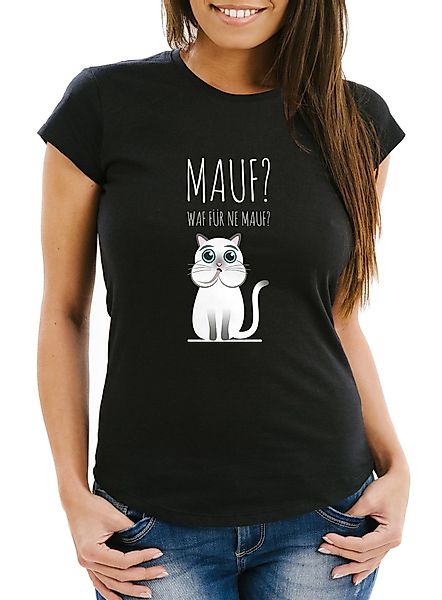 MoonWorks Print-Shirt Damen T-Shirt Mauf? waf günstig online kaufen