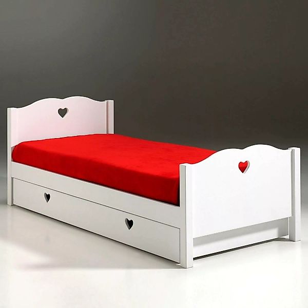Einzelbett ANNECY-12, MDF weiß lackiert, mit Bettschublade, 90 x 200 cm günstig online kaufen