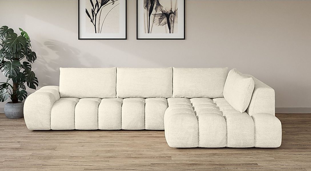 OTTO home Ecksofa AZITA L-Form, XXL 352 cm Designsofa in Bubble-Opitk, lose günstig online kaufen