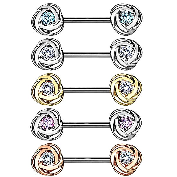 Taffstyle Intimpiercing Nippelpiercing Barbell mit Rosenblüten günstig online kaufen