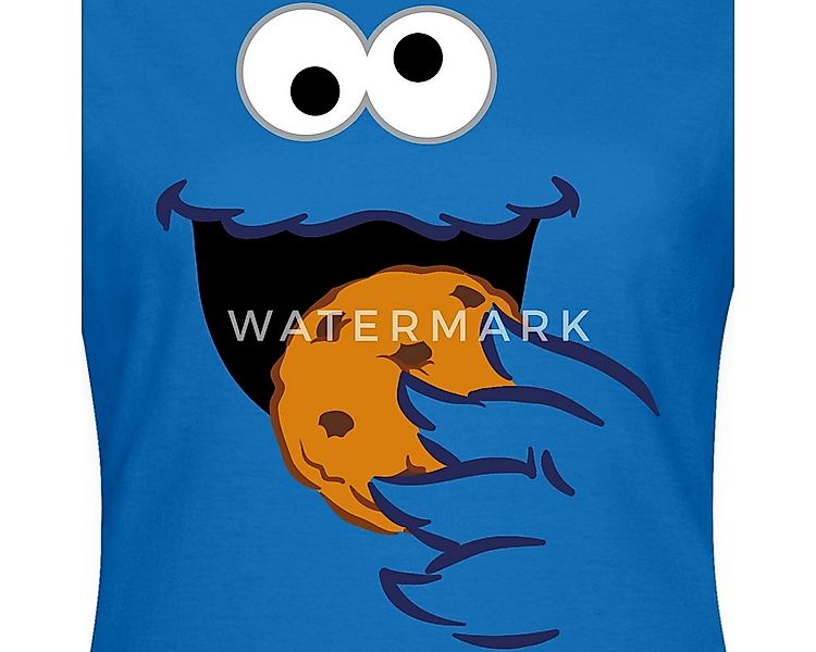 Spreadshirt T-Shirt Sesamstraße Kostüm Krümelmonster Frauen T-Shirt (1-tlg) günstig online kaufen