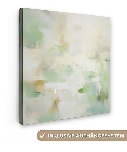 OneMillionCanvasses® Leinwandbild Abstrakt - Kunst - Weiß - Grün - Modern, günstig online kaufen