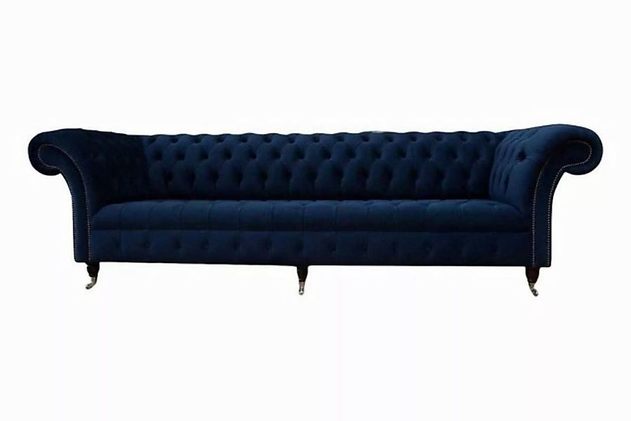 Xlmoebel Sofa Blaues Chesterfield Sofa 4 Plätze Couch Polsterstoff Neu, Her günstig online kaufen