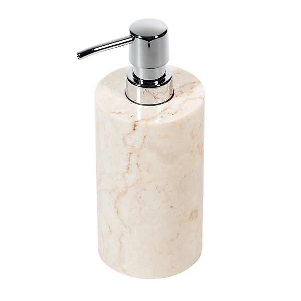 Wohnfreuden Marmor Naturstein Seifenspender 20 cm Creme Rund günstig online kaufen