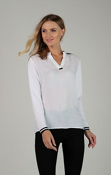 Passioni Tunika Weißes Sommershirt mit schwarzen günstig online kaufen