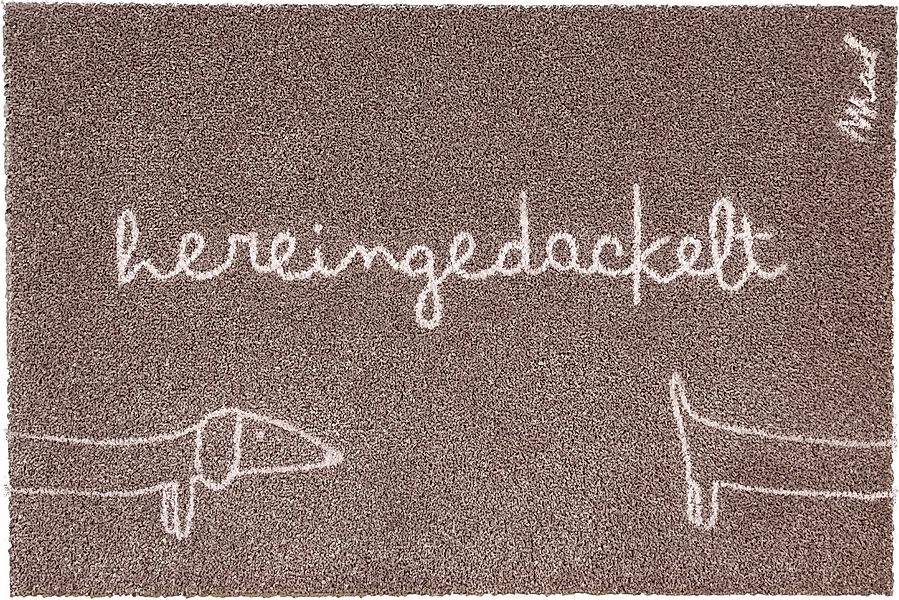 Mad about Mats Fußmatte Outdoor & Indoor, bedruckt mit Dackel, hereingedack günstig online kaufen