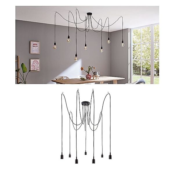 Paulmann Pendelleuchte »Neordic Ketil max.7x60W Schwarz 230V Silikon/Metall günstig online kaufen