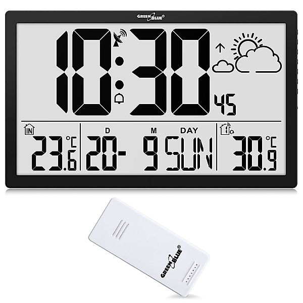 GreenBlue Wanduhr GB218 (Wetterstation, Digitale Wanduhr günstig online kaufen