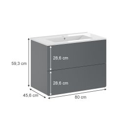 Vicco Badmöbel-Set Izan, Grau, 2 Teile, günstig online kaufen