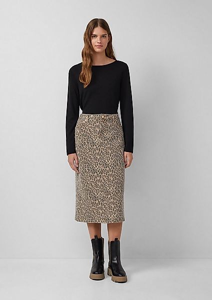 s.Oliver Midirock Rock Denimrock in Midilänge mit Leo-Print günstig online kaufen