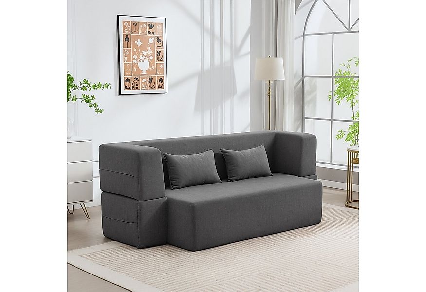 HOMCOM Schlafsofa 2.5-Sitzer-Schlafsofa aus Schaumstoff, Verstellbare Couch günstig online kaufen