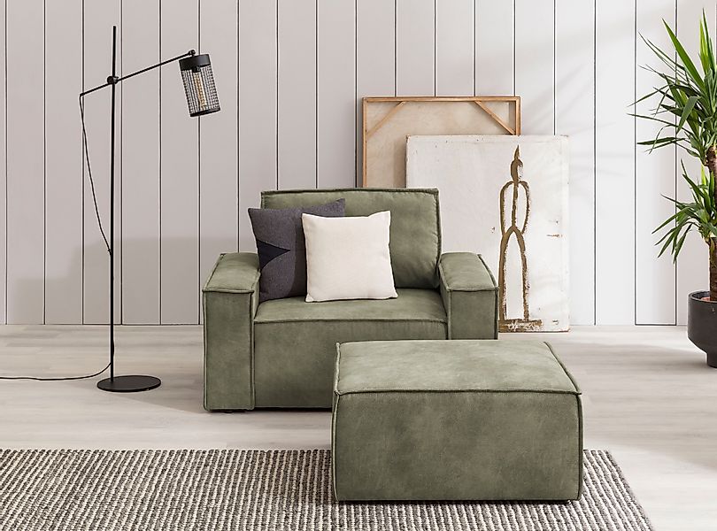Home affaire Sessel "SHERWOOD", Loveseat und Hocker im Set, passend zur Pol günstig online kaufen