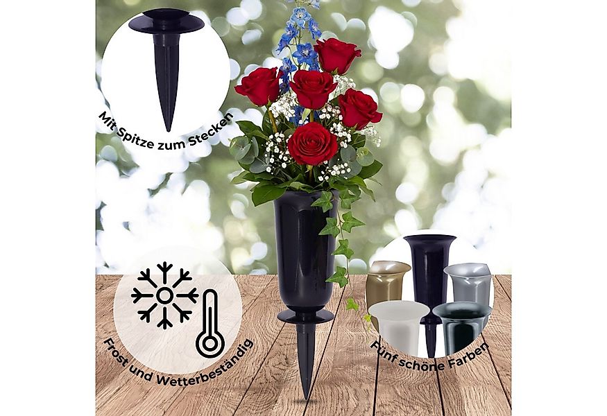 matches21 HOME & HOBBY Dekovase Grabvasen mit Erdspieß zum Stecken 2er Set günstig online kaufen