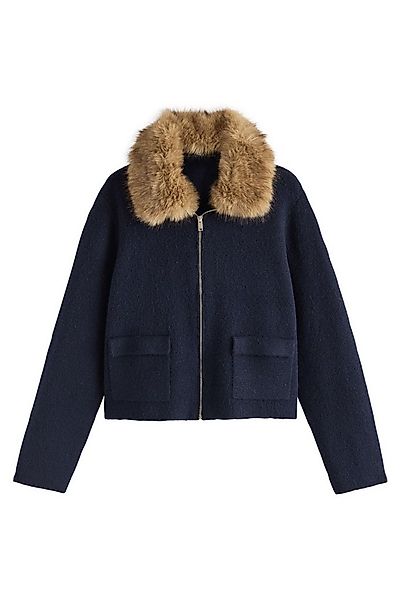 Next Fellimitatjacke Jacke mit Reißverschluss und Kunstfellkragen (1-St) günstig online kaufen