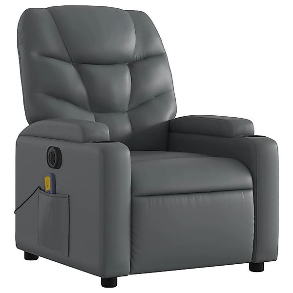 vidaXL Sessel Massagesessel Elektrisch Grau Kunstleder günstig online kaufen