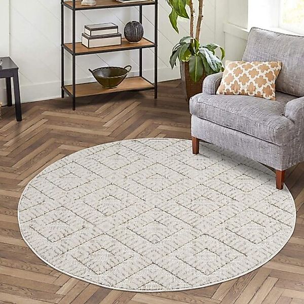 Carpet City Teppich »CLASICO 8927«, rund, 11 mm Höhe, Kurzflor, Hochtief-Mu günstig online kaufen