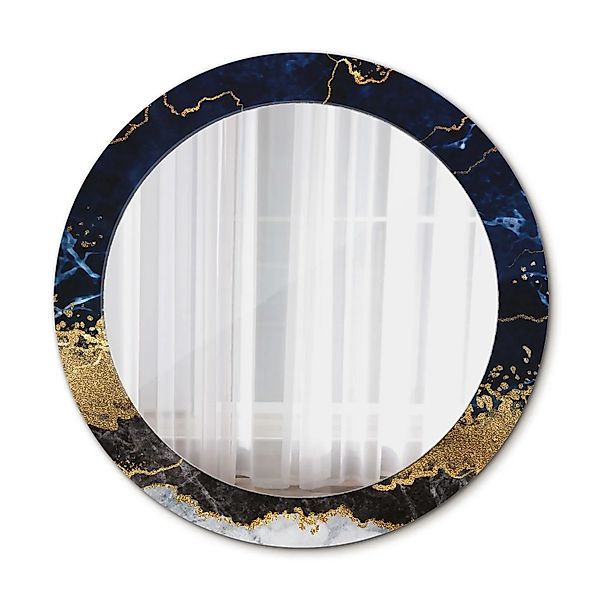 Tulup Spiegel mit Aufdruck Blauer Marmor 70x70 cm Runder Spiegel mit Dekora günstig online kaufen
