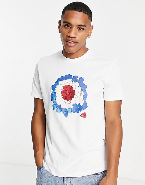 Ben Sherman – T-Shirt mit Print auf der Brust-Weiß günstig online kaufen
