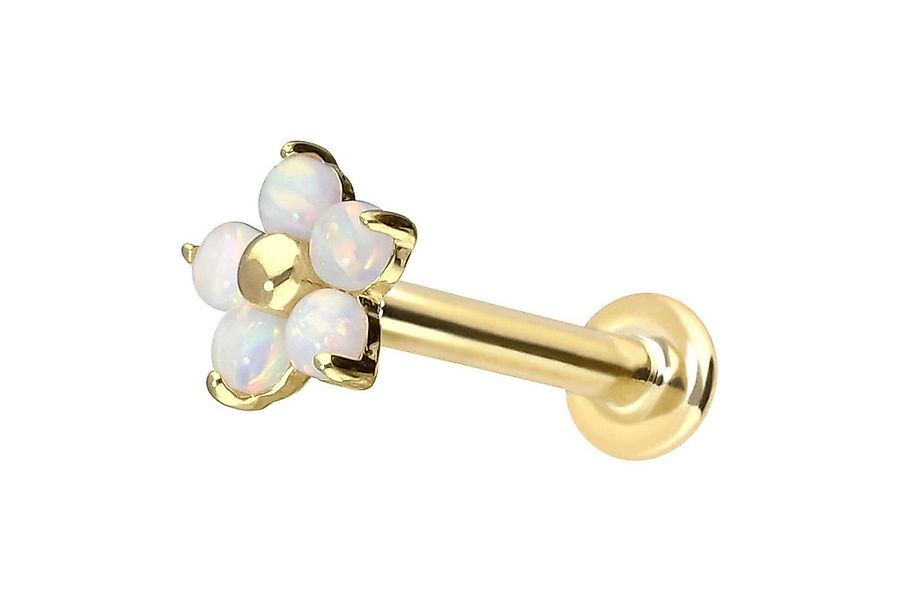 PIERCINGLINE Piercing-Set 14 Karat Gold Labret mit Innengewinde BLUME + 5 S günstig online kaufen