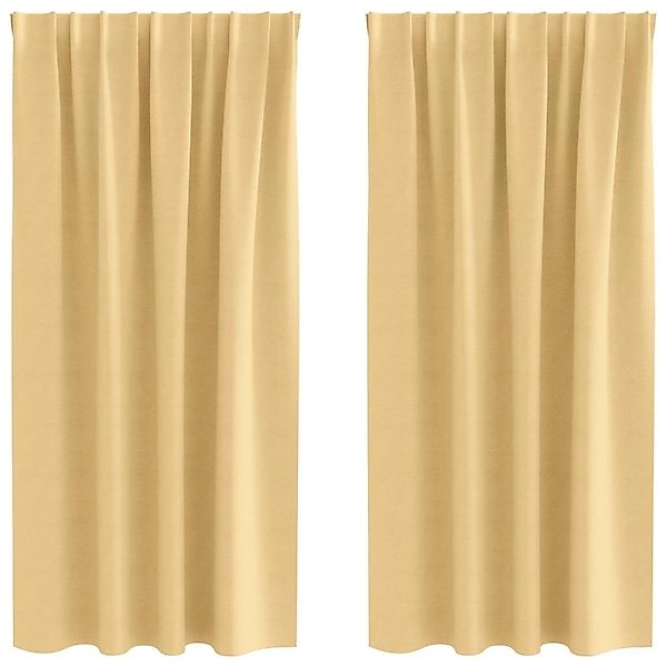 vidaXL Verdunkelungs-Vorhänge mit Ringen Beige Polyester 4107424 günstig online kaufen