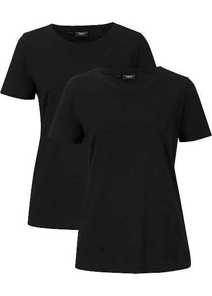bonprix T-Shirt (Packung, 2-tlg) lockere Passform, Kurzarm, Rundhalsausschn günstig online kaufen