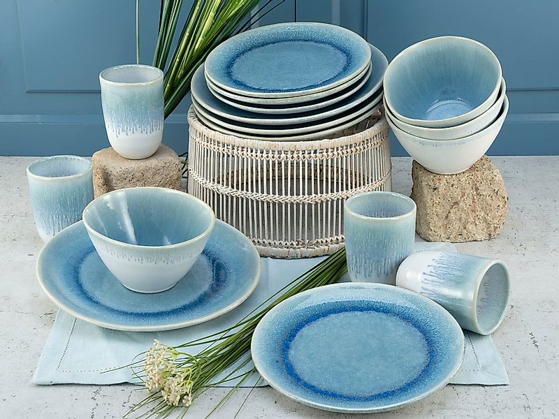 CreaTable Kombiservice »Geschirr-Set Aquarius«, (Set, 16 tlg., Kaffeeservic günstig online kaufen