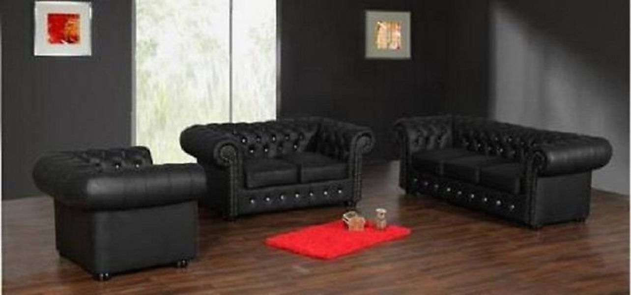 JVmoebel Sofa Chesterfield Ledersofa Sofagarnitur 321 Sofa 100% Leder Sofor günstig online kaufen