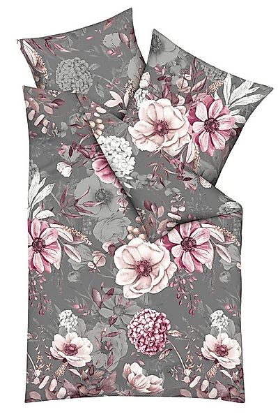 JACK Bettwäsche 155x220cm Gabriella Blütenmeer Rosé Anthrazit Kaeppel, Bibe günstig online kaufen